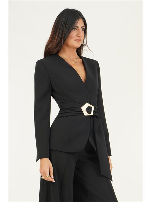 Giacca con fusciacca Simona Corsellini | A26CPGI00401NERO